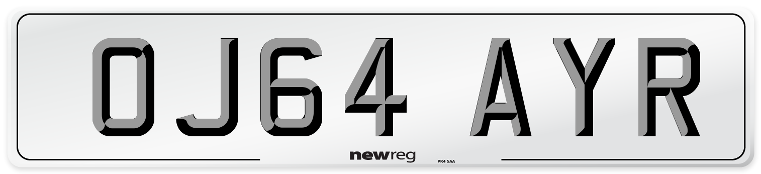 OJ64 AYR Number Plate from New Reg
